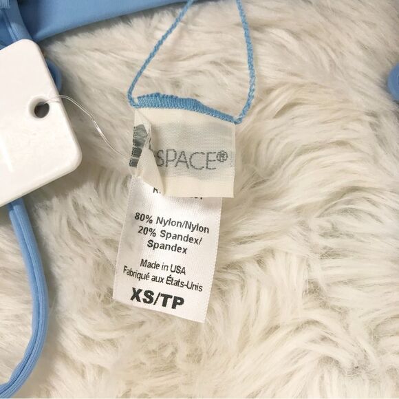 L*SPACE Rebel Blue Pink Striped Bandeau Bikini Top Size XS New‎ - Picture 5 of 6